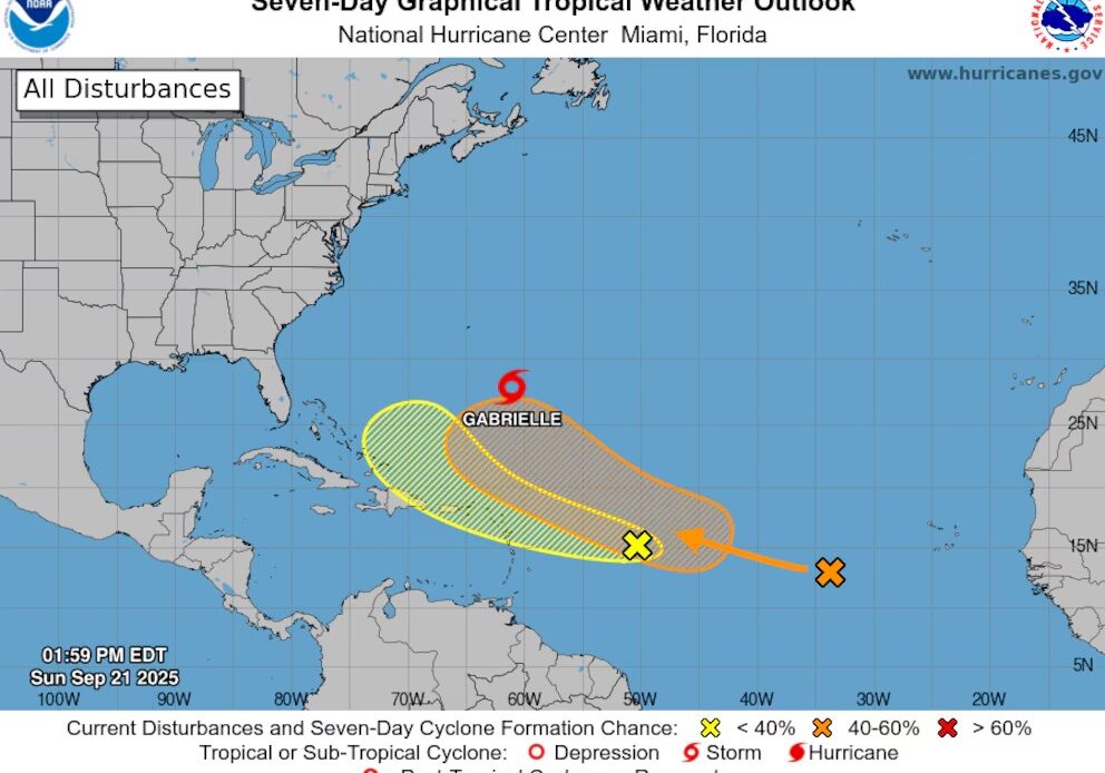 Tormenta Tropical Gabrielle se Intensifica y Amenaza la Costa Este de Norteamérica