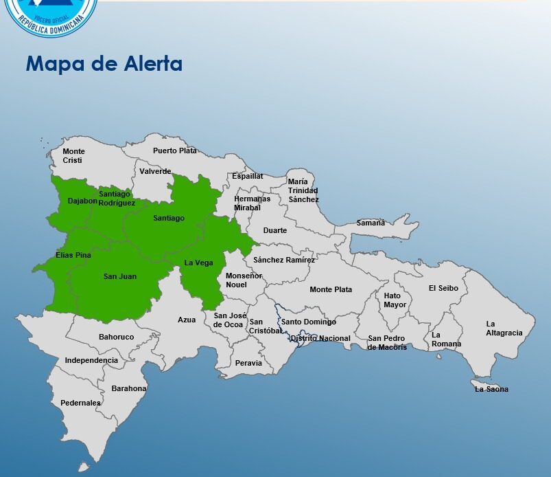 COE emite alerta verde para seis provincias por fuertes lluvias