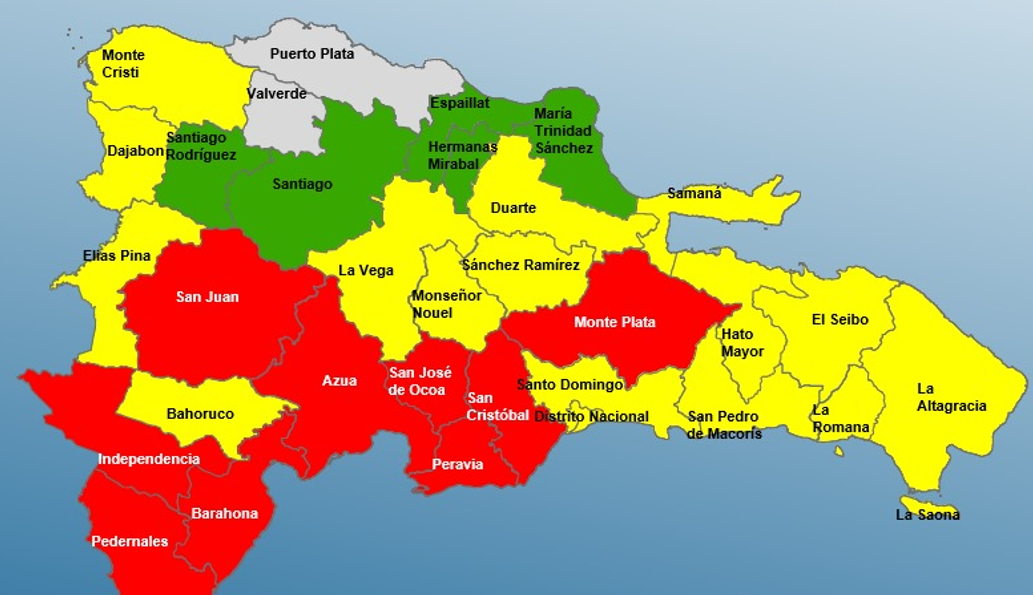COE Reduce Alertas Rojas en Gran Santo Domingo y La Romana; Nueve Provincias Permanecen en Máxima Alerta