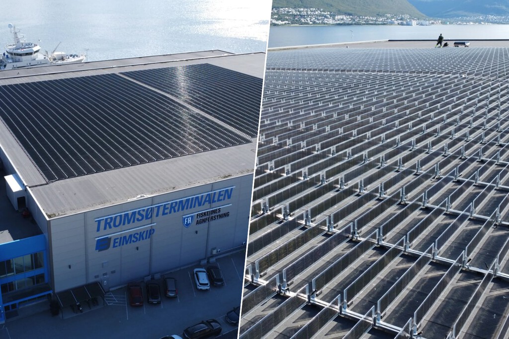 Noruega alberga el sistema solar vertical más grande del mundo en un tejado cerca del Círculo Polar Ártico