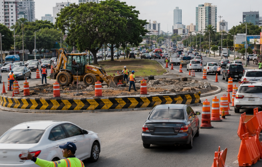 Desvíos de Tráfico por Mantenimiento en la Rotonda de la Avenida Luperón