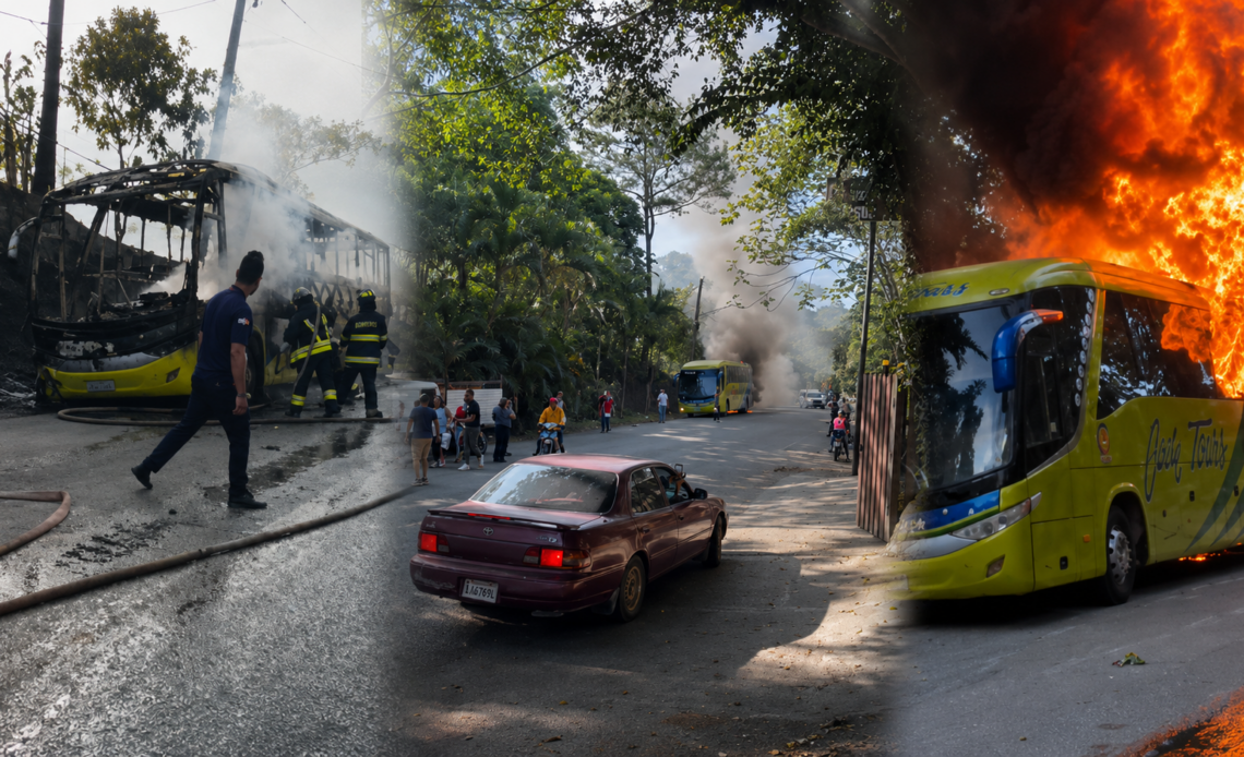 Autobús de Caribe Tours se Incendia en Jarabacoa, Nueve Personas Sufren Lesiones