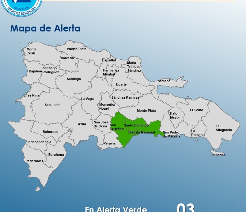 COE Declara Alerta Verde en Santo Domingo, Distrito Nacional y San Cristóbal por Pronóstico de Lluvias Intensas