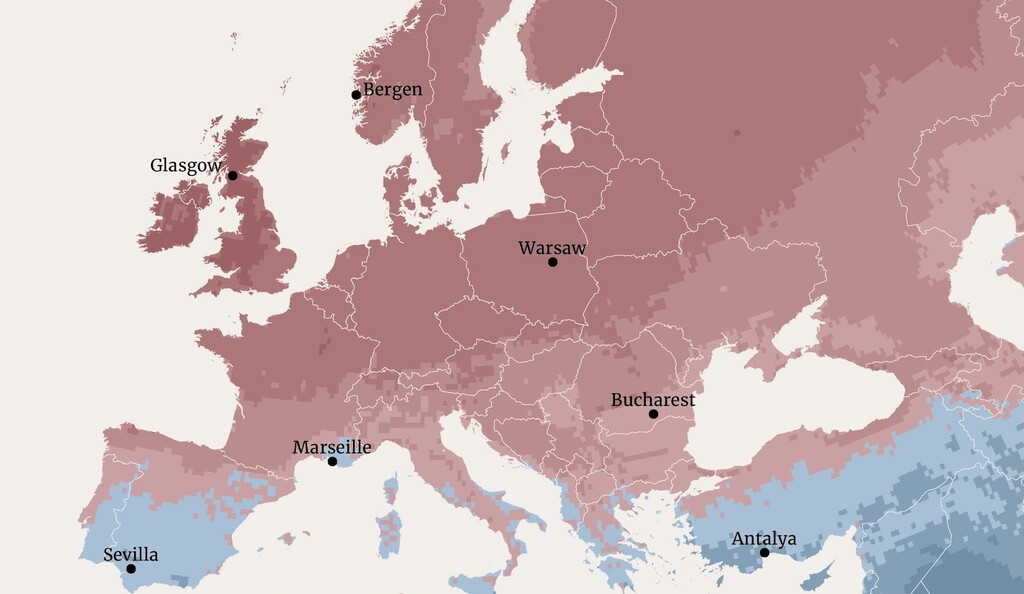 El mapa de la NASA revela las regiones más nubladas de Europa tras 25 años de monitoreo satelital