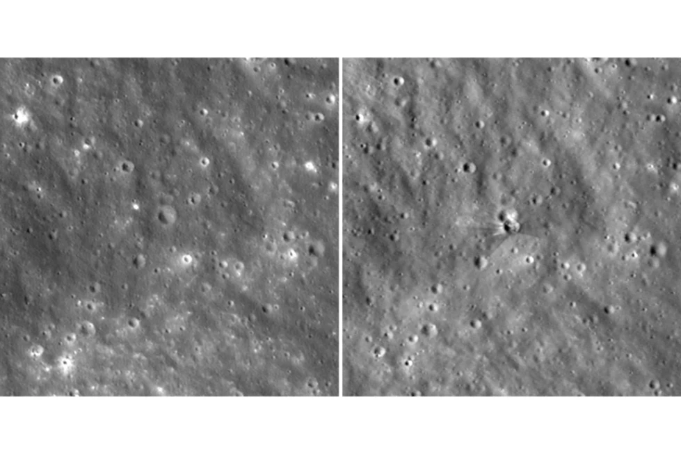 NASA revela imágenes detalladas del cráter lunar provocado por el impacto de un cohete de SpaceX