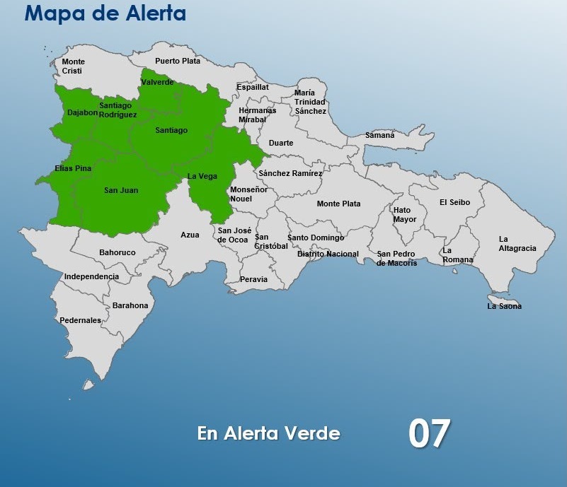 COE Reduce a Siete las Provincias en Alerta Verde por Influencia de Vaguada