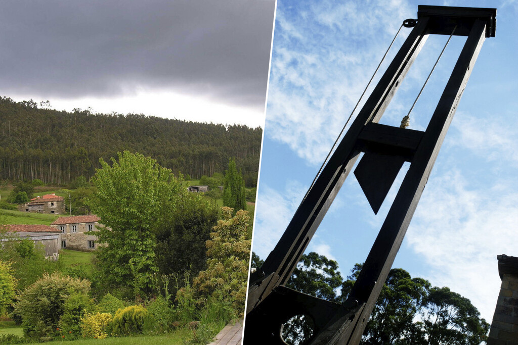 Una Guillotina de Cinco Metros Emerge como Escultura en una Remota Aldea Gallega