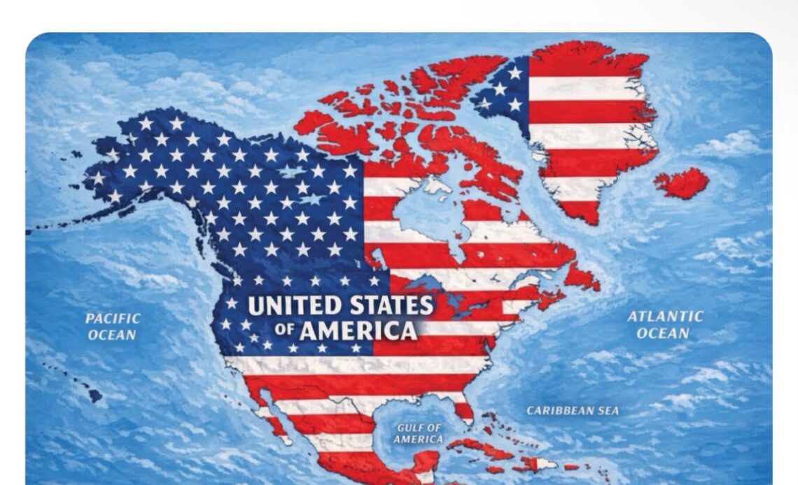 Trump Difunde Mapa Controversial con Países Cubiertos por la Bandera de EE. UU.