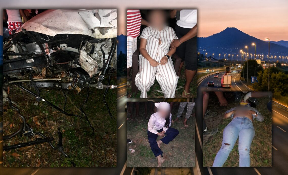 Tres heridos tras volcarse un vehículo en la Autovía del Nordeste