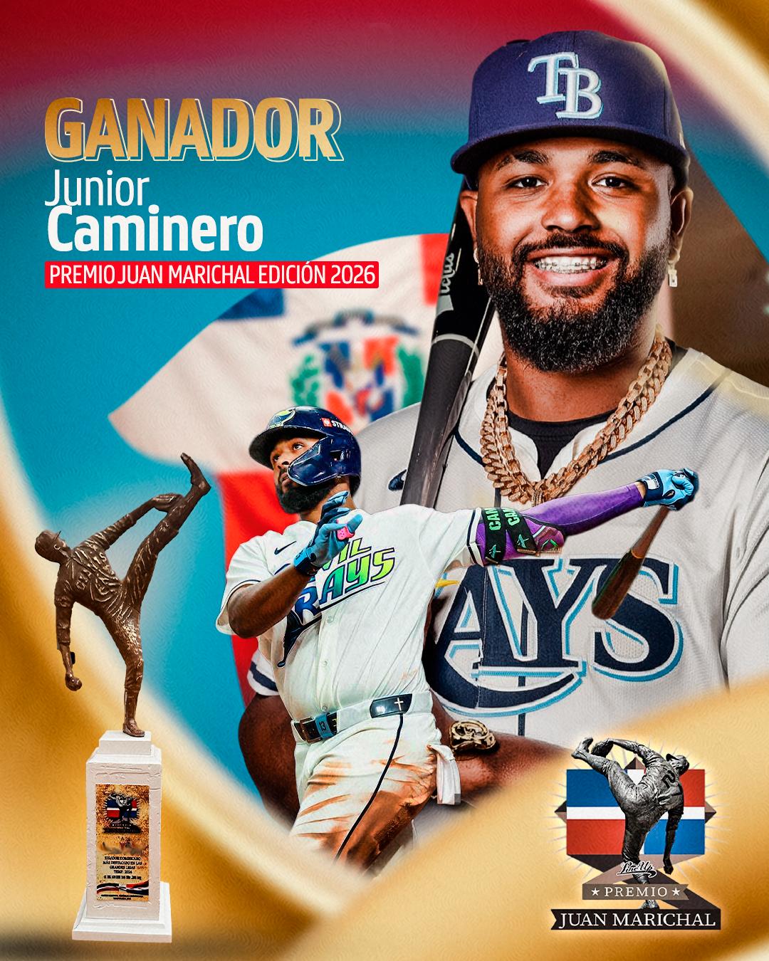 Junior Caminero obtiene el Premio Juan Marichal 2026 por su rendimiento sobresaliente con los Rays