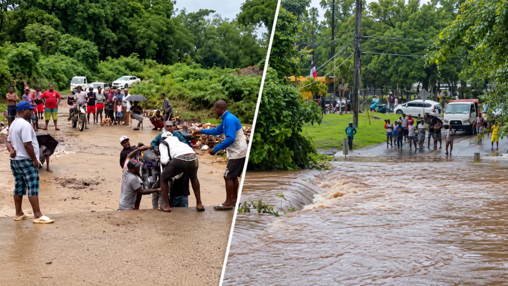 Intensas Lluvias Afectan Vías y Aislan Comunidades en Monte Plata por Crecida de Ríos