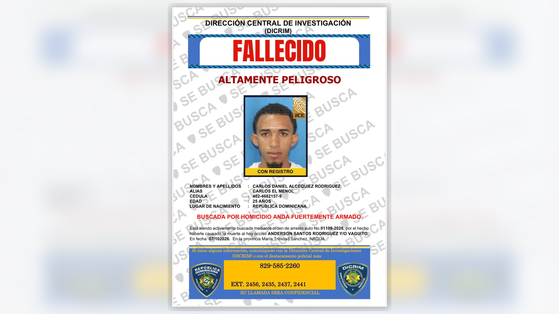Abatido en Verón ''Carlos El Menol'', Principal Sospechoso en el Asesinato de Joven Hallado en Nagua